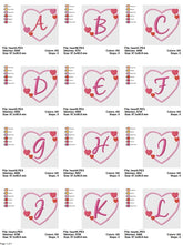 Heart-Outline Alphabet Embroidery Set